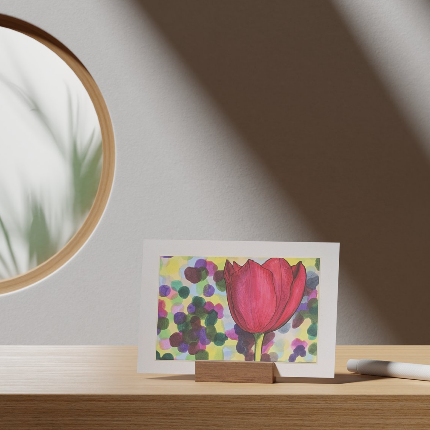 Red Solo Tulip Print - 4" x 6" Marker Drawing Print