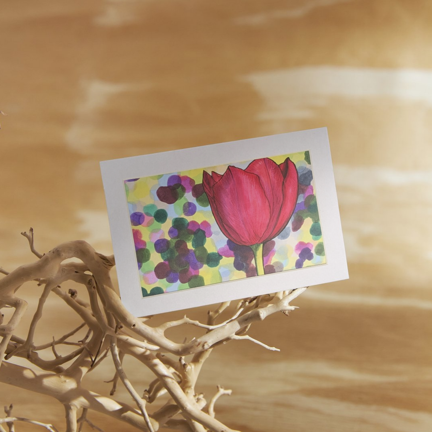 Red Solo Tulip Print - 4" x 6" Marker Drawing Print