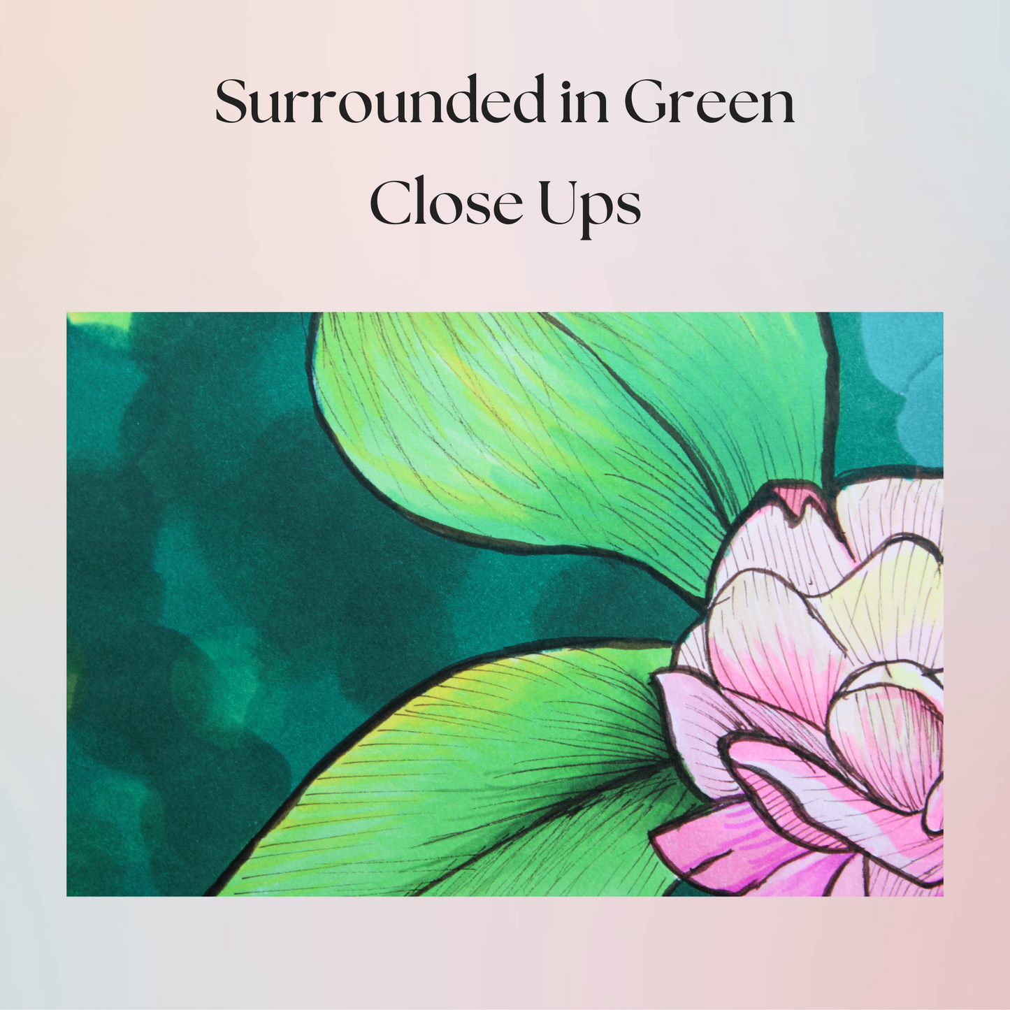 Surrounded in Green Drawing - 8" x 10" Original Marker Artwork