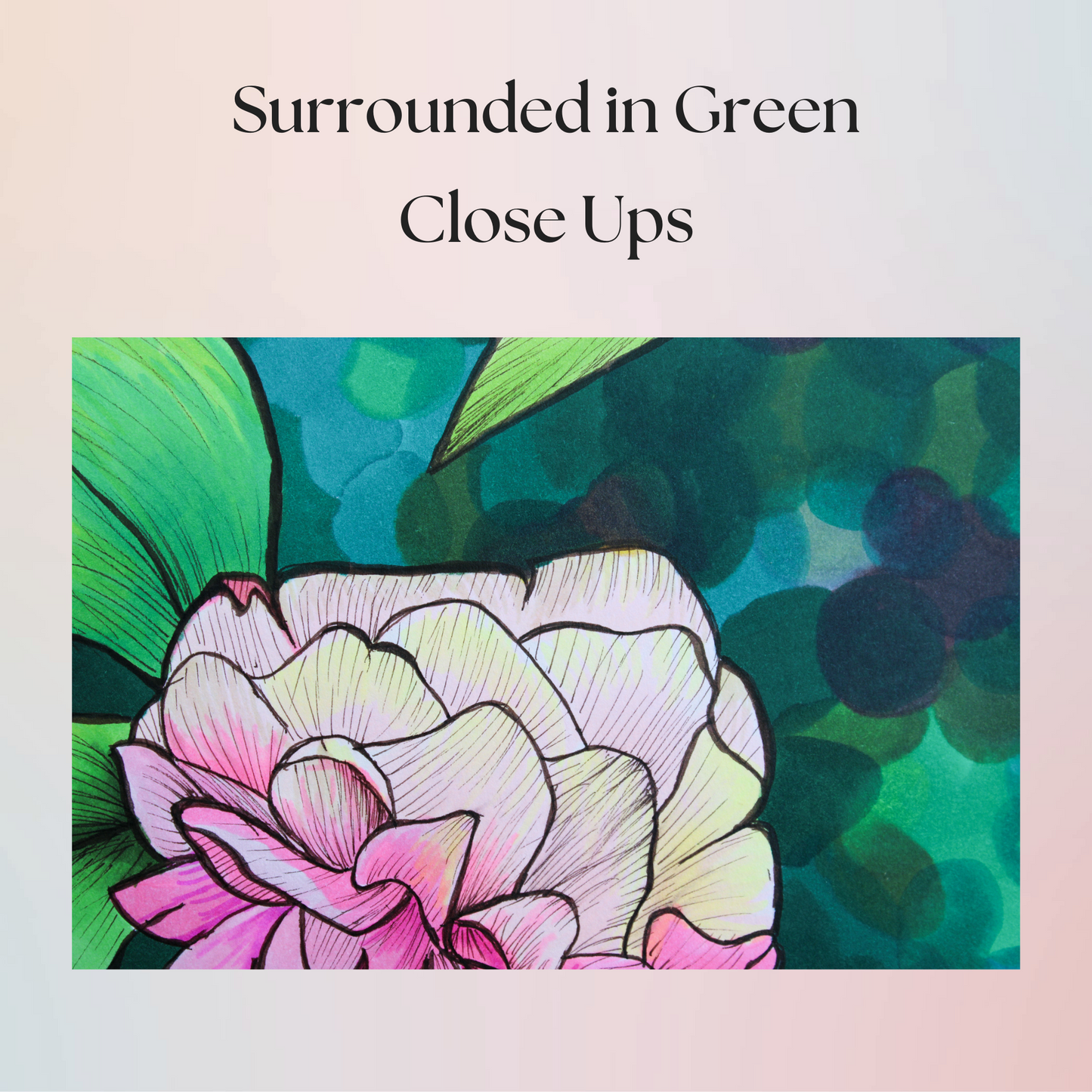 Surrounded in Green Drawing - 8" x 10" Original Marker Artwork