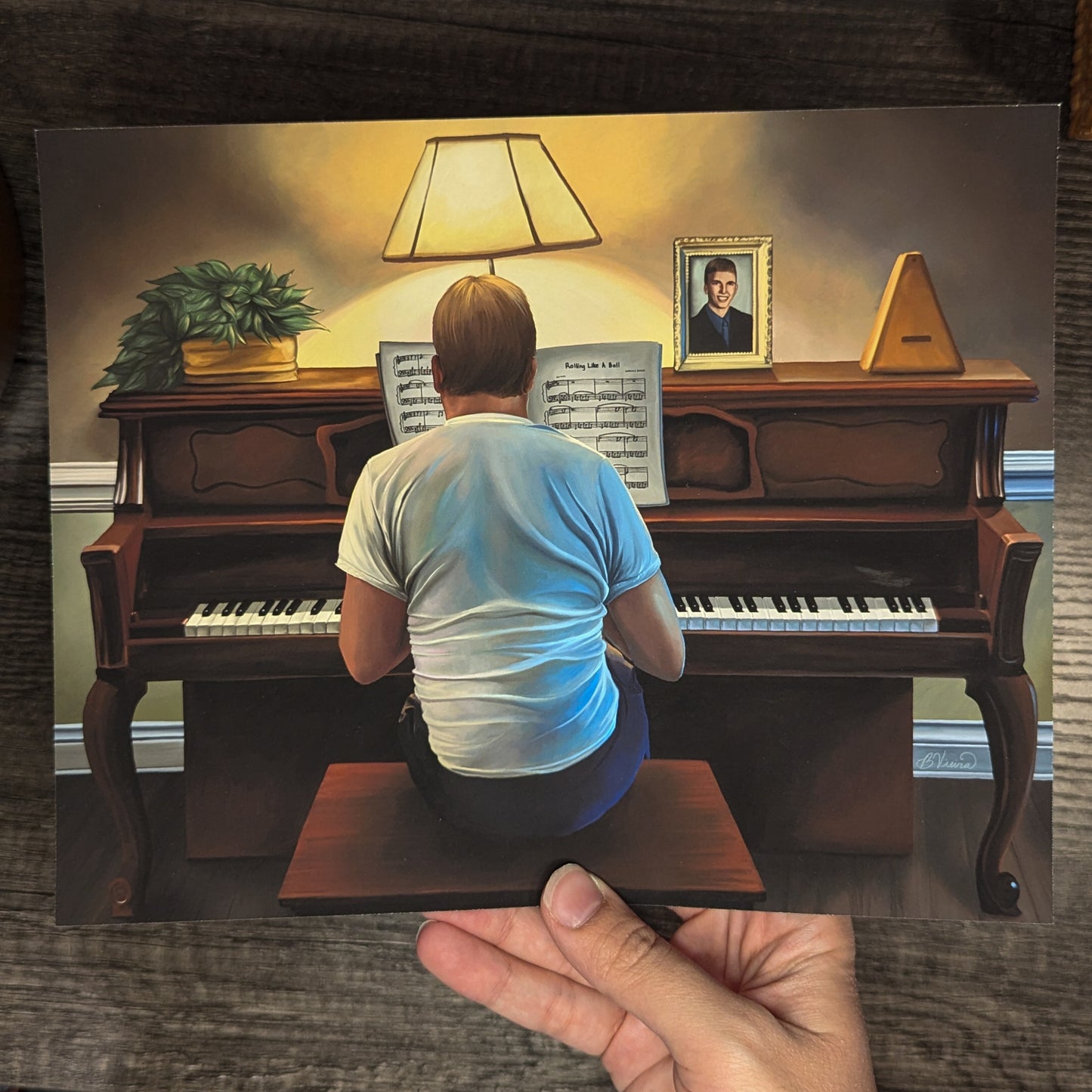 The Piano Man - 8" x 10" Digital Painting Art Print