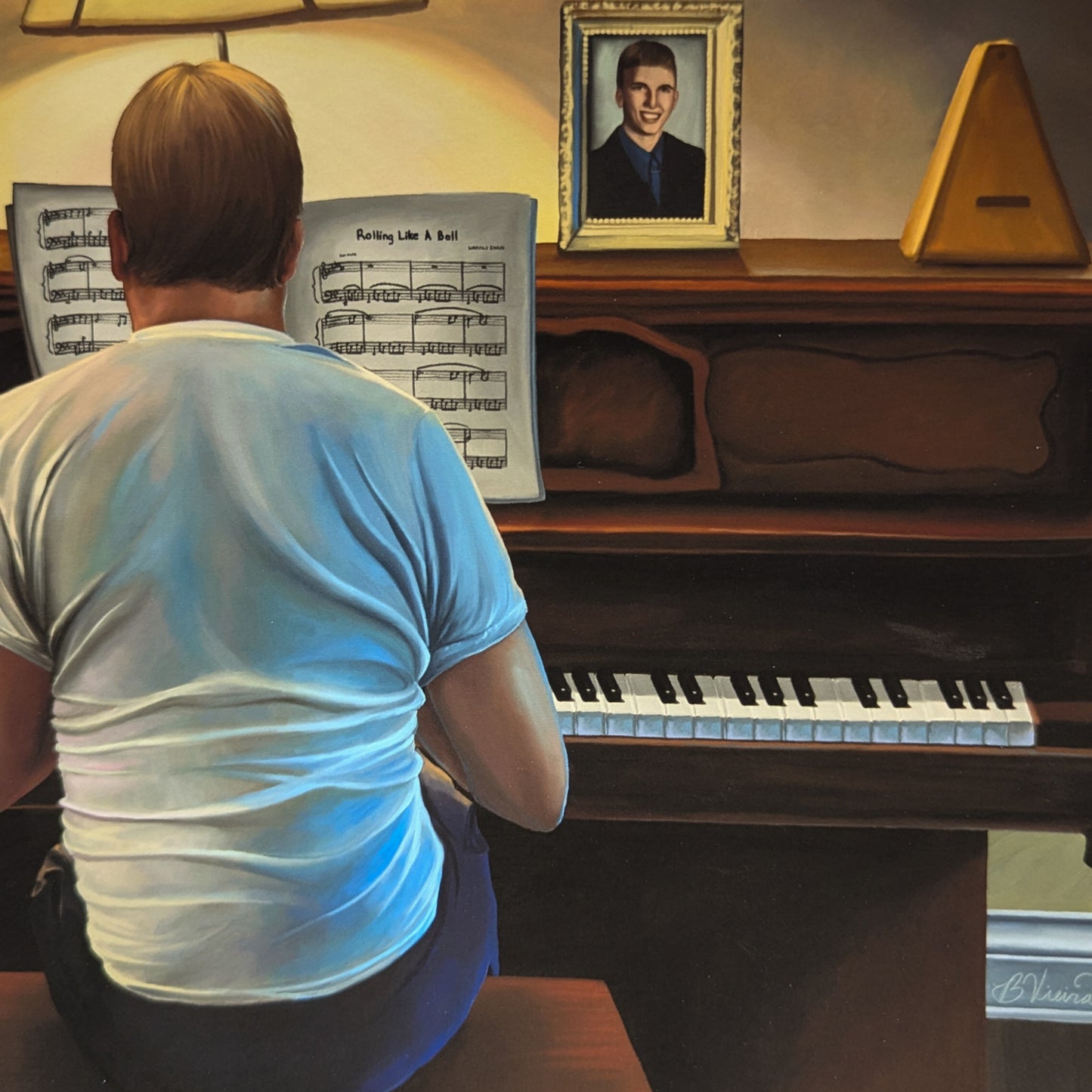 The Piano Man - 8" x 10" Digital Painting Art Print