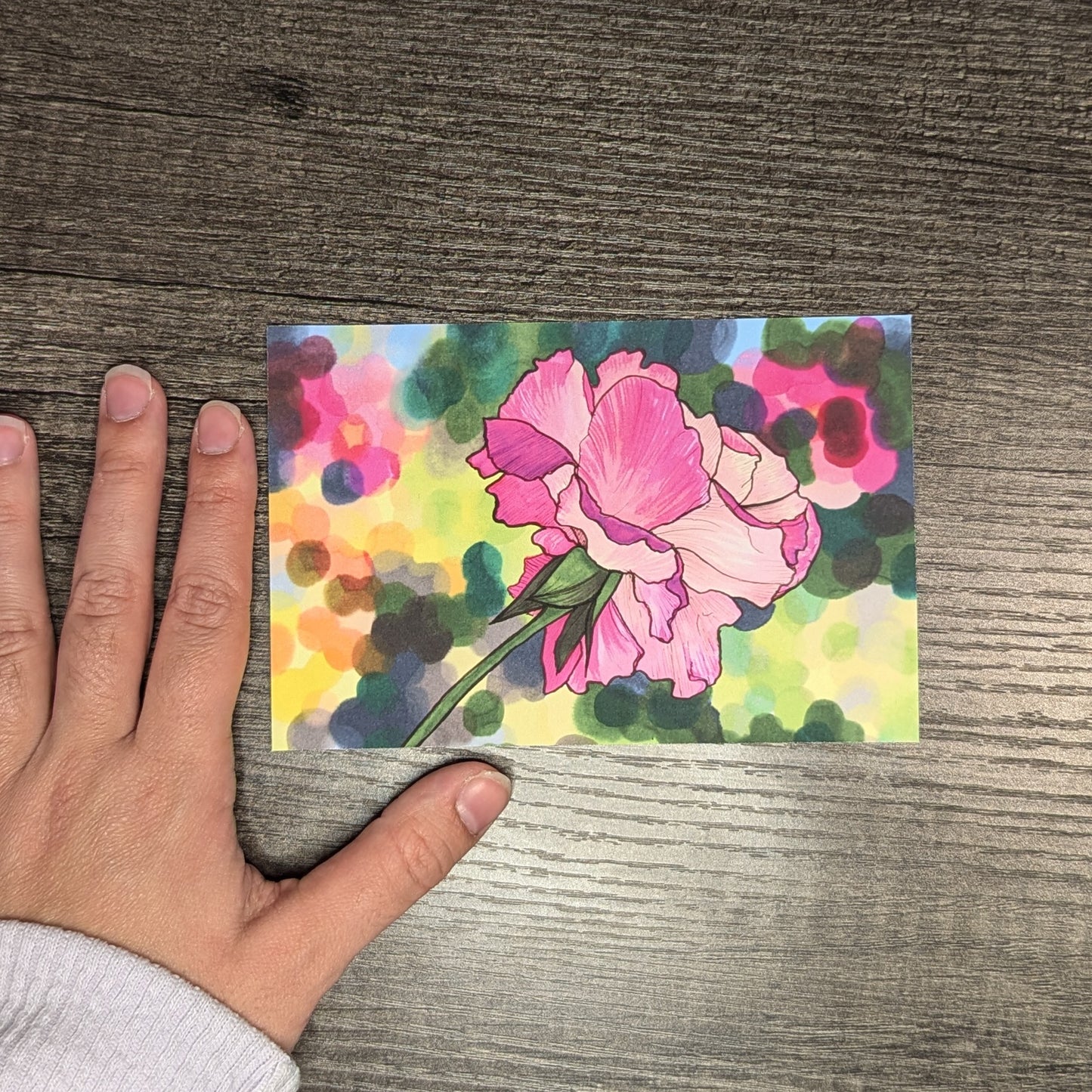Tilted Rose Print - 4" x 6" Marker Drawing Print