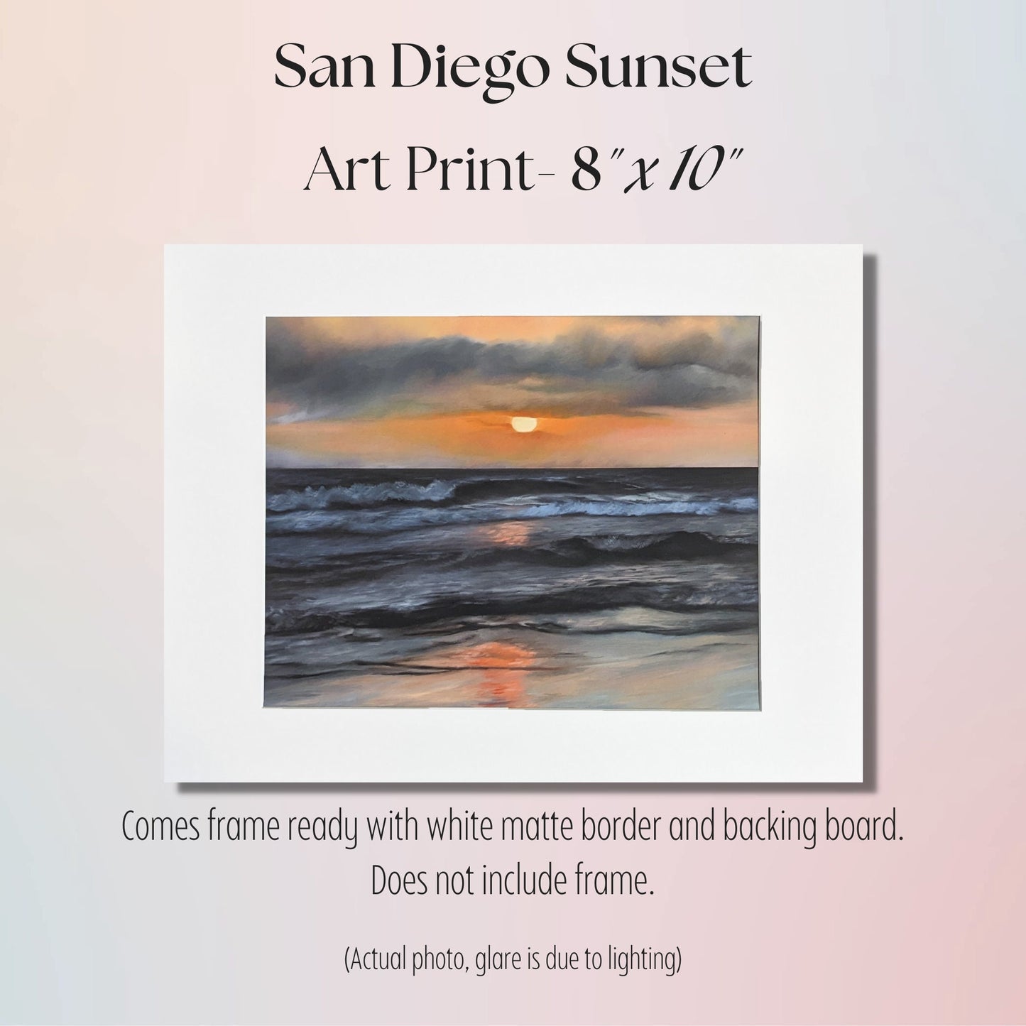 San Diego Sunset Painting - 8" x 10" Pacific Beach Print