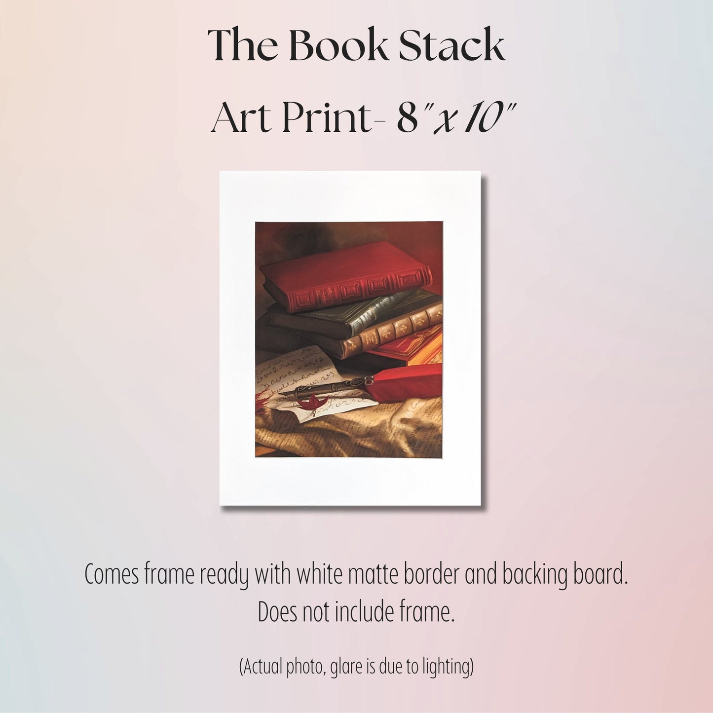 Stack of Books Painting - 8" x 10" Dark Academia Print