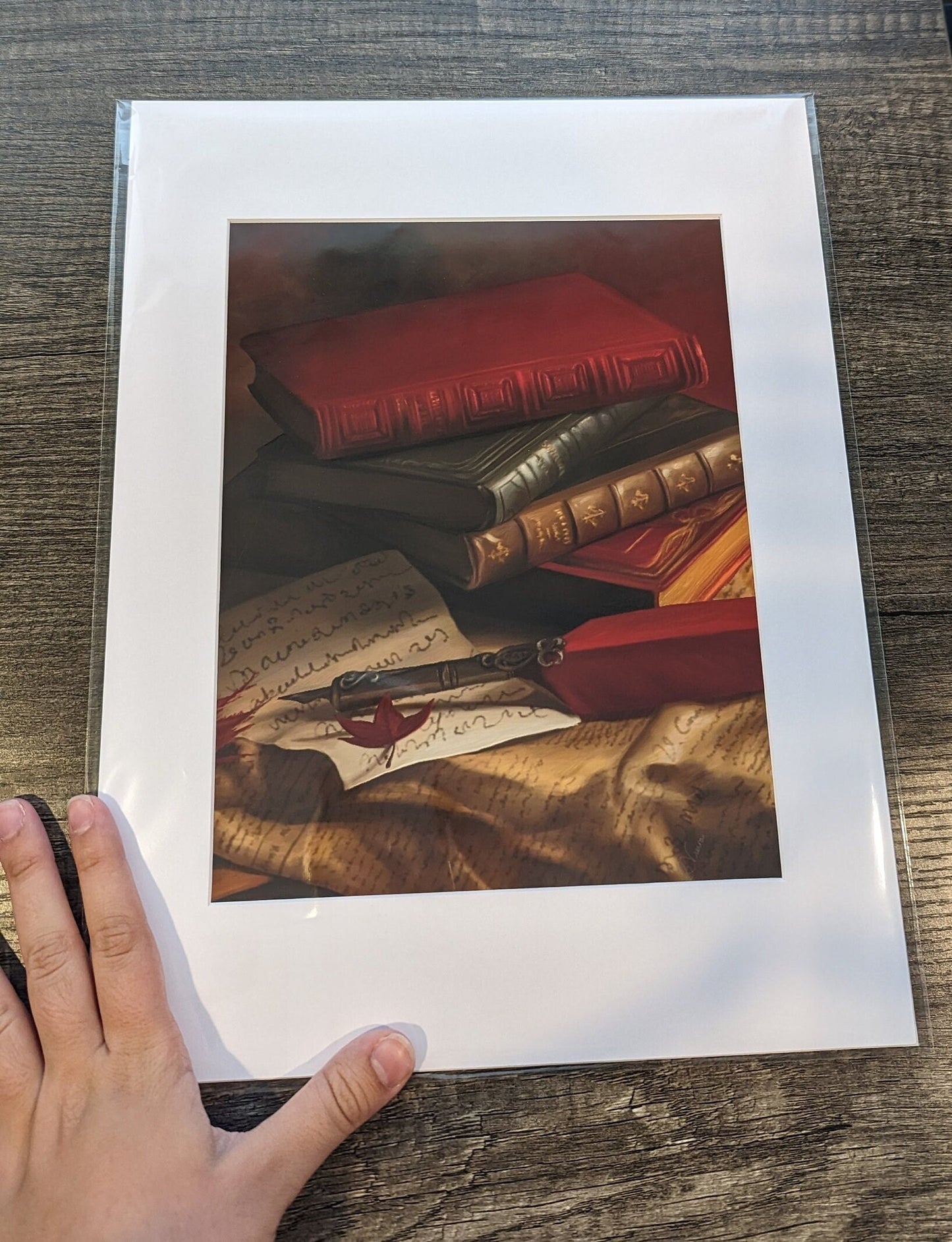 Stack of Books Painting - 8" x 10" Dark Academia Print