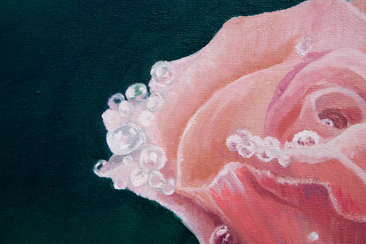 Raindrop Rose Painting Print