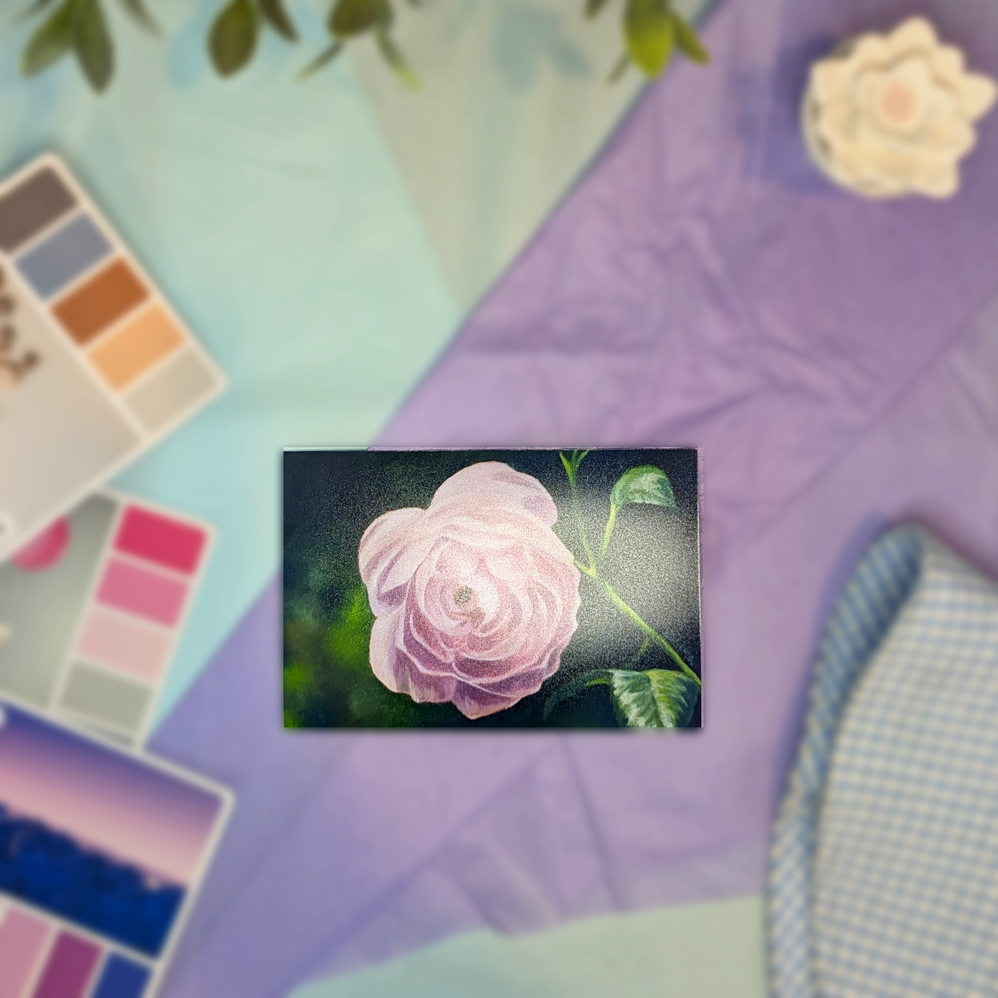 Soft Pink Rose Painting - Mini Print