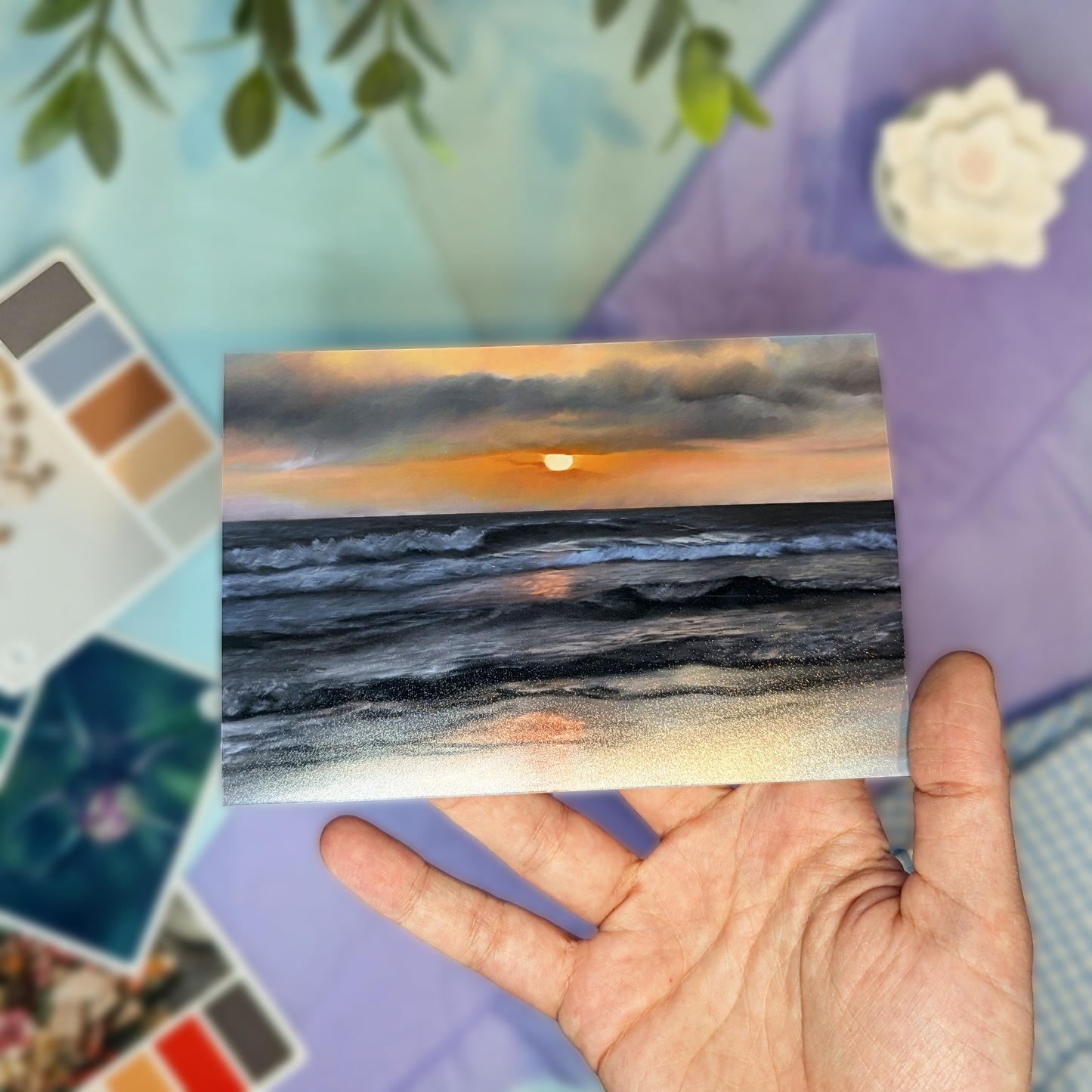 San Diego Sunset Painting - Mini Print