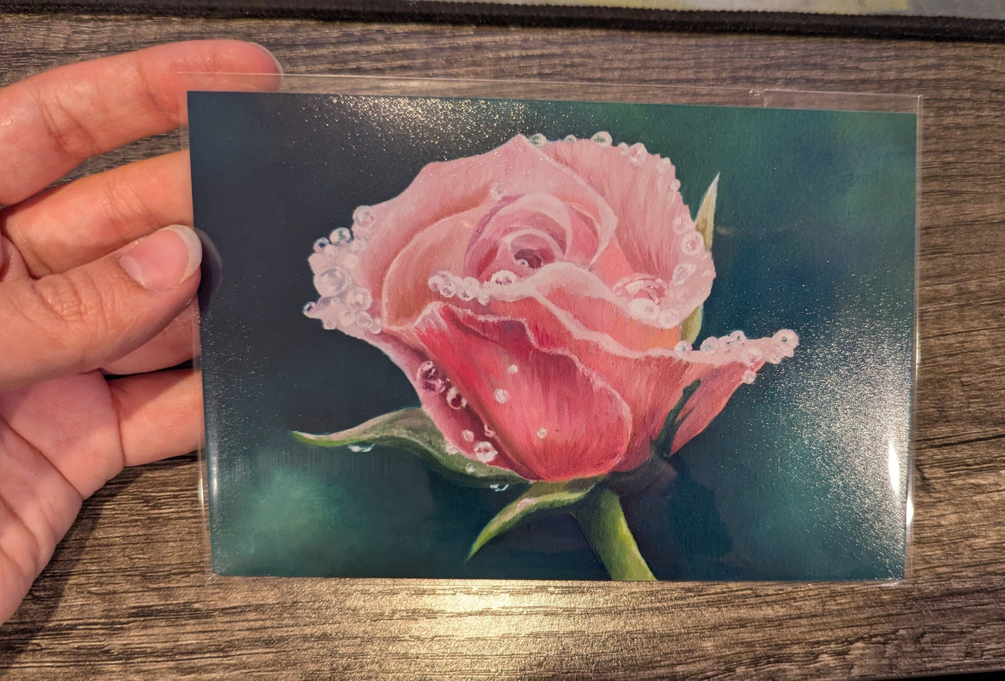 Raindrop Rose Marker Drawing - Mini Print