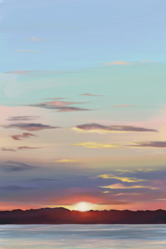 Newport Sunset Digital Painting Print