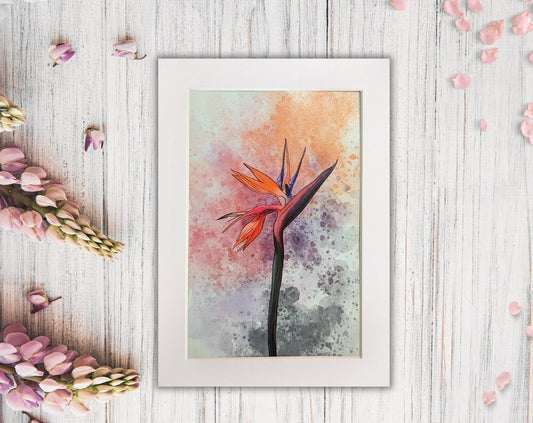 Bird of Paradise Painting Print - 4" x 6" Watercolor Flower
