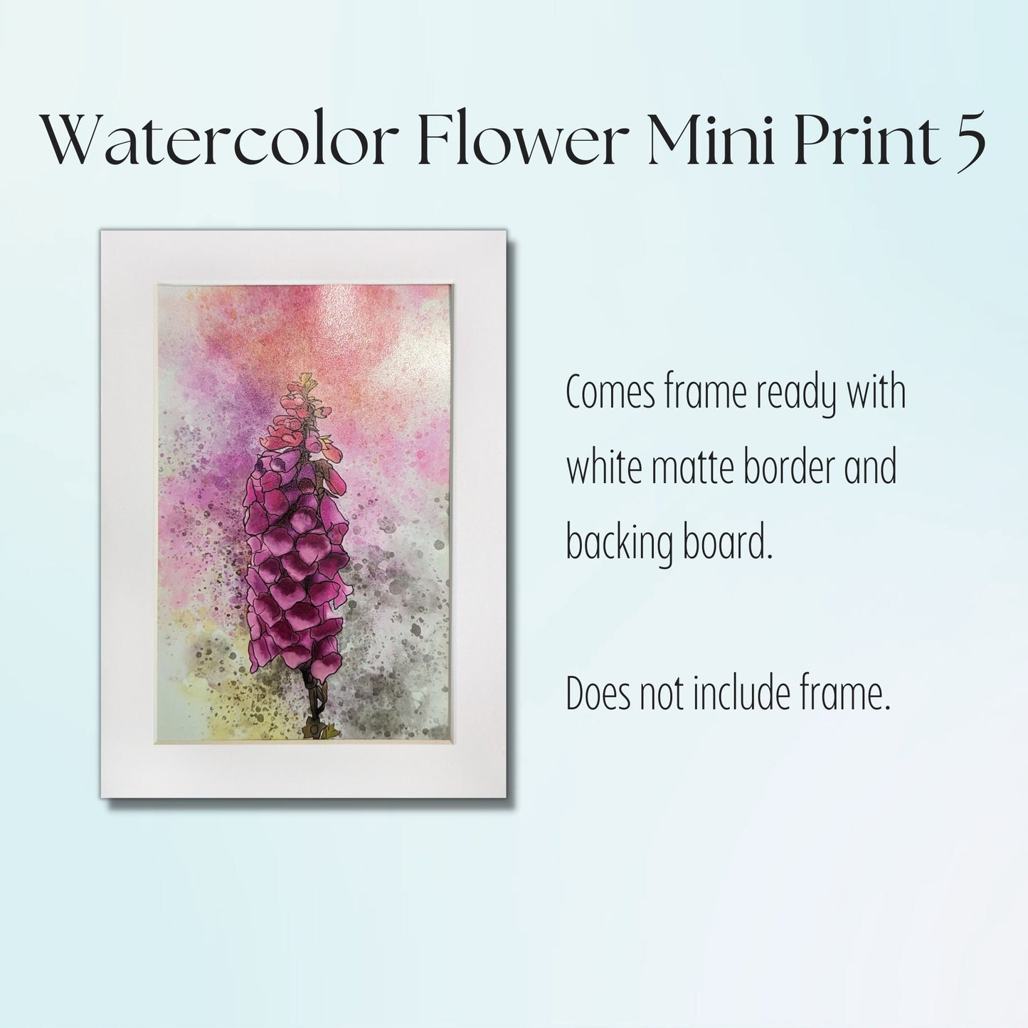 Foxglove Painting - 4x6 Watercolor Flower, Floral Wall Art Print