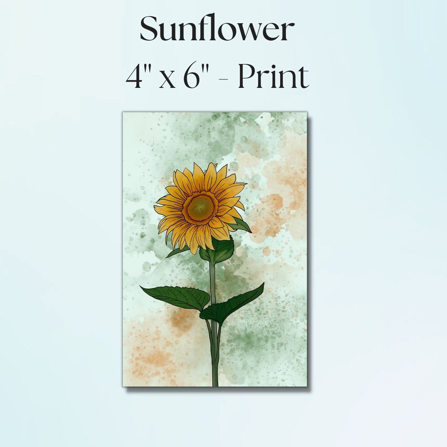 Sunflower Painting - 4" x 6" Watercolor Flower Print