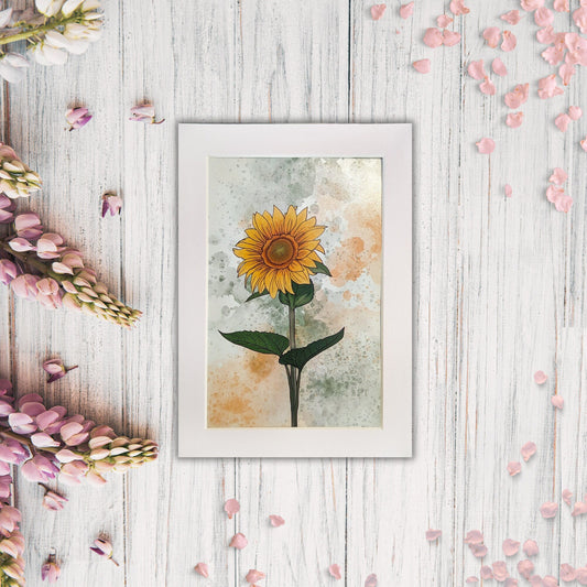 Sunflower Painting - Watercolor Flower Print