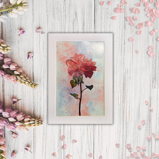 Pink Rose Painting - Watercolor Flower Print