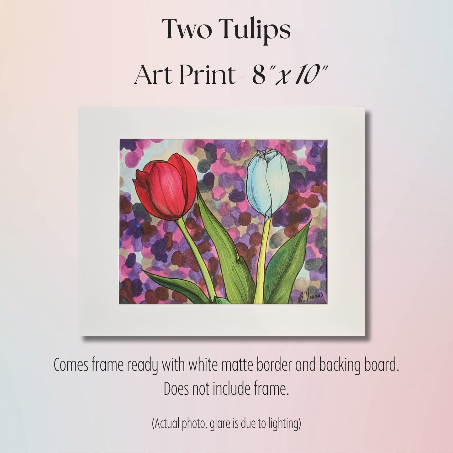 Two Tulip Print - 8" x 10" Marker Drawing Print